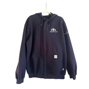 CARHARTT FR Men's Flame Resistant Heavyweight Zip Hoodie Jacket Navy Blue - L